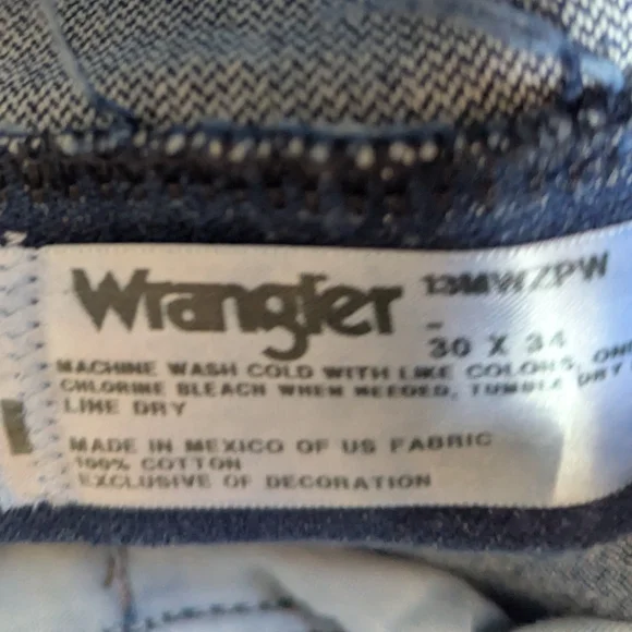 Wrangler Jeans Mens Slim Straight 30x34 - Picture 2 of 3